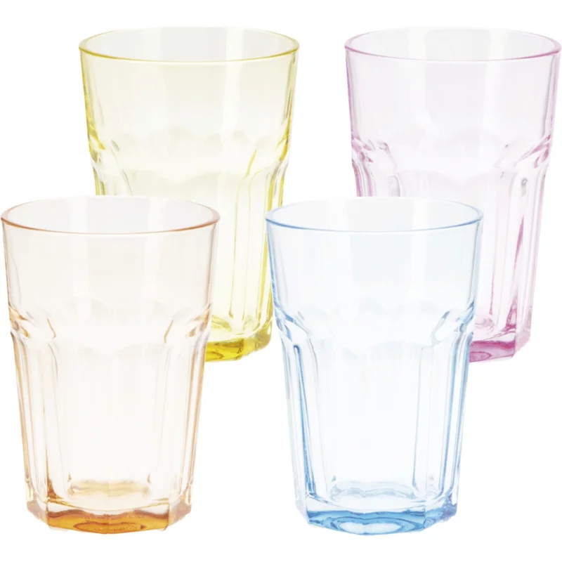 4 darabos Caipi pohárkészlet, színes, űrtartalom 0,36 liter, magasság 120 mm, hosszúság 220 mm Outlet