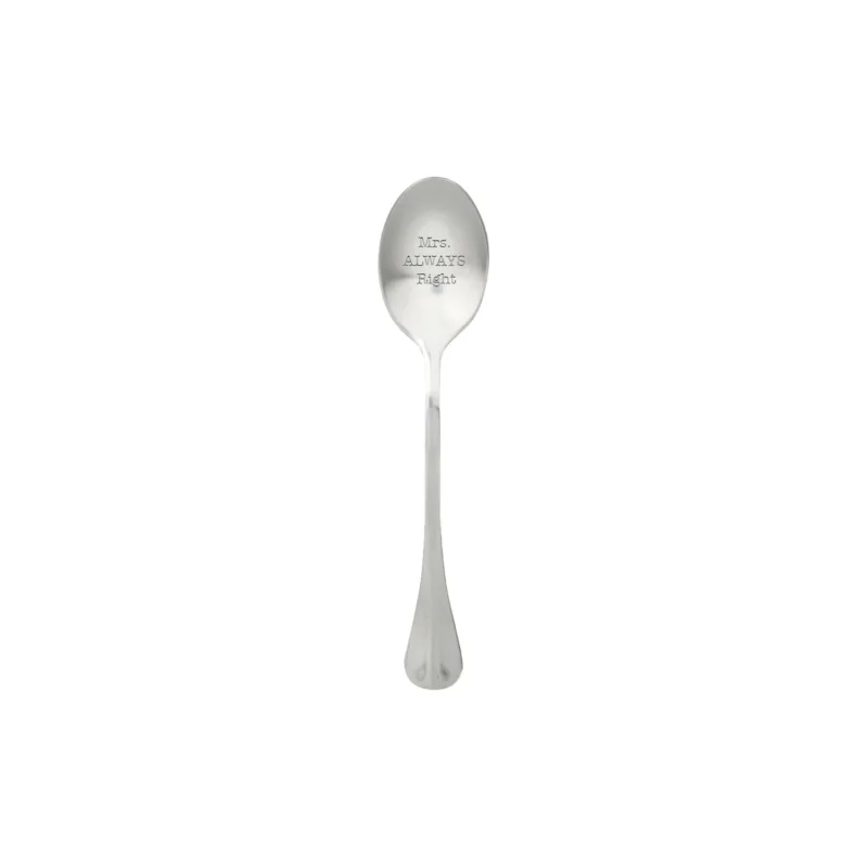 One Message Spoon Kanál Mrs. Always Right, Hossz 150 mm, Szélesség 35 mm Szuper ajánlat