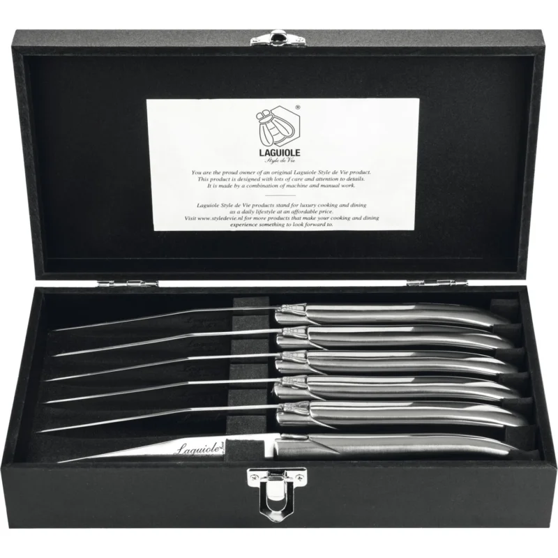 LAGUIOLE Luxury Line Steak kés készlet, rozsdamentes acél, 6 darabos szett, hossz 230 mm Legnépszerűbb
