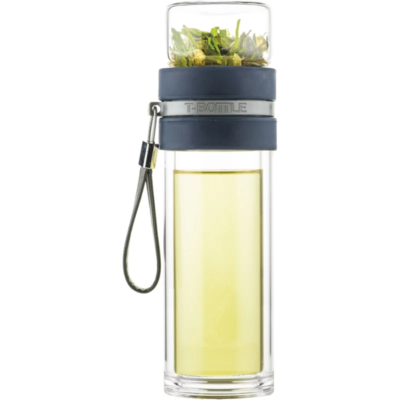 Bestseller Style de Vie T-BOTTLE Teás palack, denim kék, magasság 265 mm, Ø 90 mm, Űrtartalom 0,30 liter