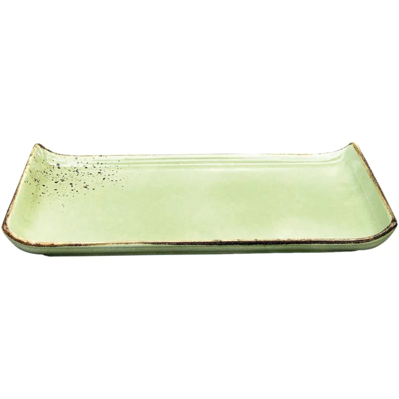 Tálalótányér CreaTable Nature, szögletes, zöld, magasság 35 mm, hossz 330 mm, szélesség 165 mm Kedvezményes ár