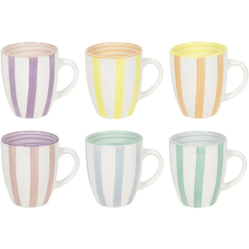 Kávésbögre, porcelán, pasztell csíkokkal, Űrtartalom 0,34 liter Outlet