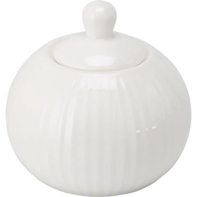 Gyors szállítás Gastro Cukortartó, fehér, bordázott dizájn, 0,31 l űrtartalom, 100 mm magasság, 105 mm átmérő