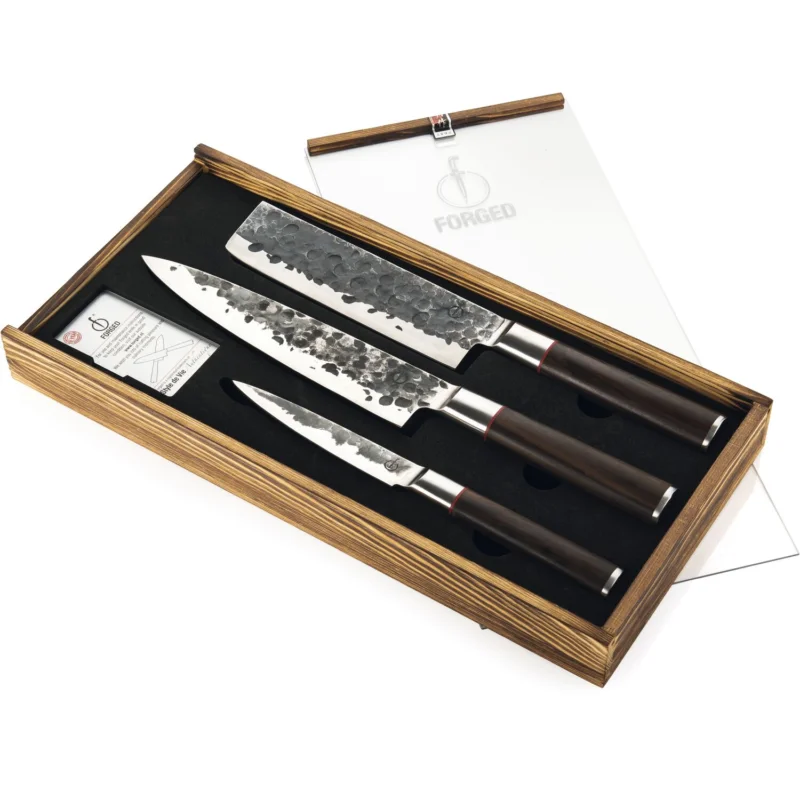Vásárlói kedvenc FORGED Sebra Késkészlet 440C japán acélból, 3 db