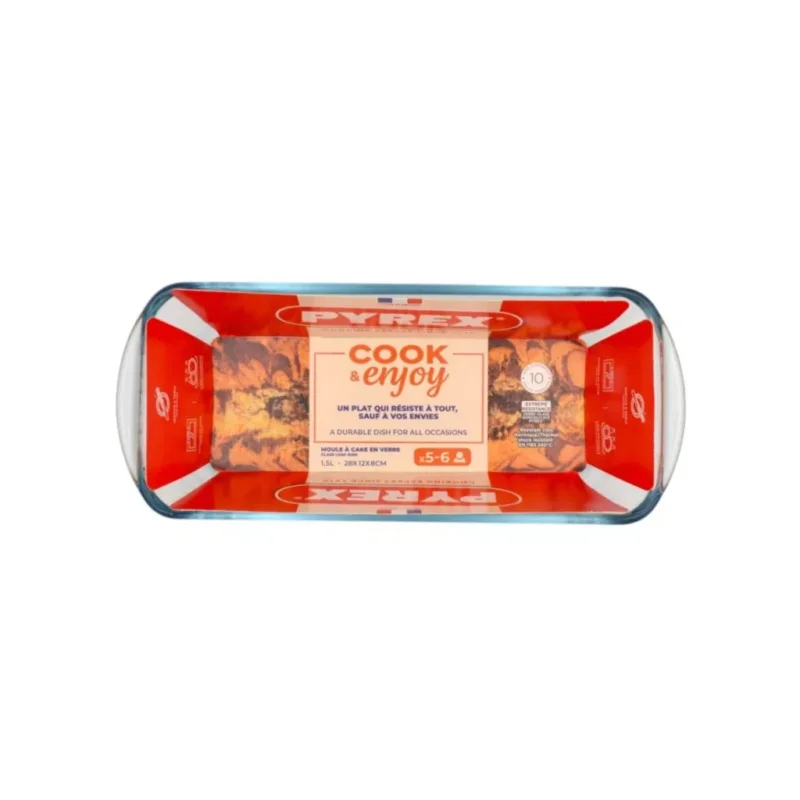 Pyrex Cook & Enjoy szögletes üveg püspökkenyér forma 28 x 12 x 8 cm 1,5 liter Outlet