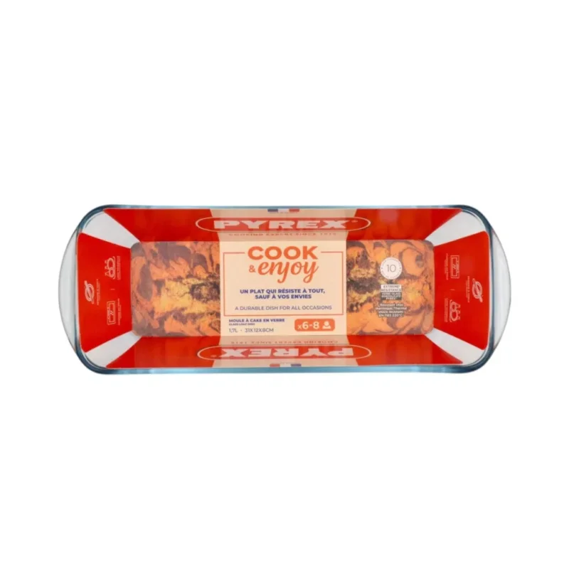 Pyrex Cook & Enjoy szögletes üveg püspökkenyér forma 31 x 12 x 8 cm 1,7 liter Azonnali szállítás