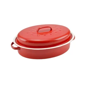 Exkluzív ajánlat Zománcozott kacsasütő 42*32cm Piros-Fehér