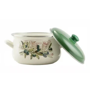 Kedvezményes ár Zománcozott lábas fedővel 22 cm 4,8 L "Oliva"