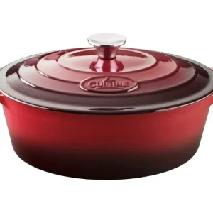 Szuper ajánlat La Cuisine RED öntöttvas ovál sütőtál+fedő 29x21x11cm 4,75L