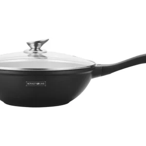 Royalty Line wok 30 cm, márvány kivitel, indukciós, fekete, üvegfedő Utolsó esély