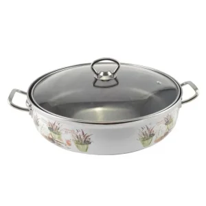 Expressz szállítás Zománcozott szeletsütő üvegfedővel 28 cm 3,9 L "Levendula"