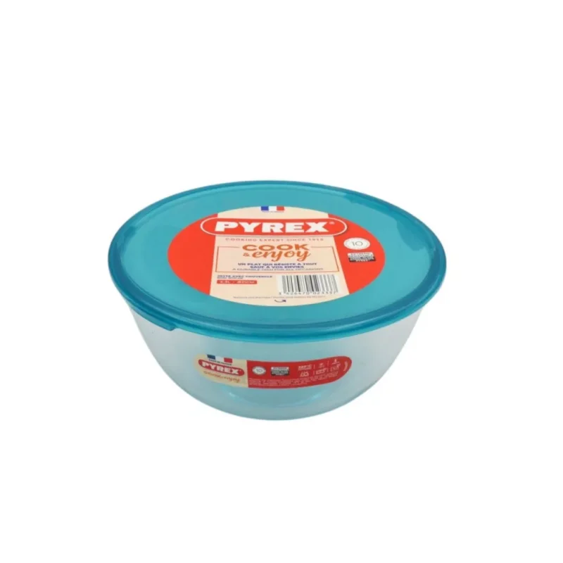 Kedvezmény Pyrex Cook & Enjoy kerek üveg keverőtál műanyag fedővel 21 cm 2,3 liter