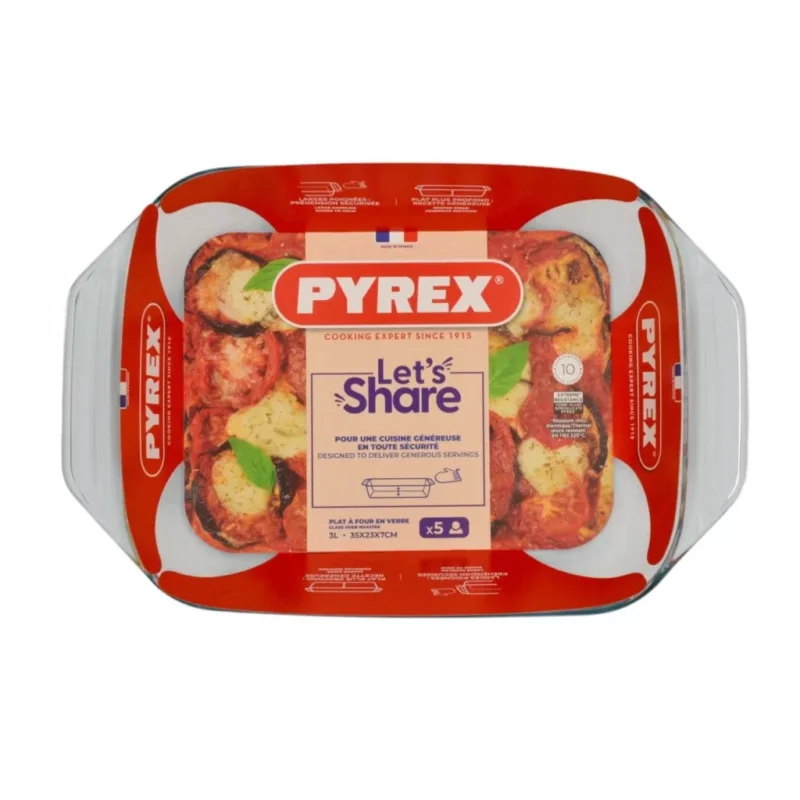 Szezonális akció Pyrex Let‘s Share szögletes üveg sütőtál 35 x 23 x 7 cm 3 liter