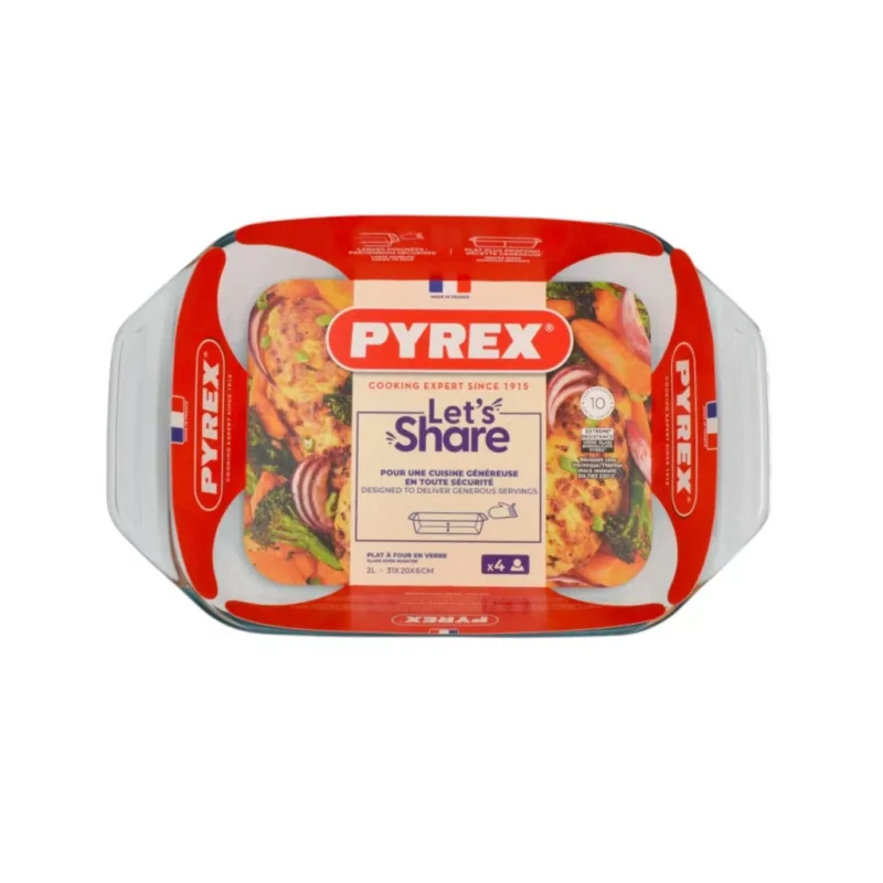 Pyrex Let‘s Share szögletes üveg sütőtál 31 x 20 x 6 cm 2 liter Ne maradj le