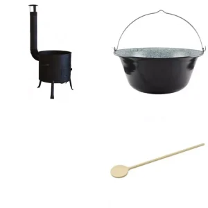 Zománcozott gulyás bogrács szett - 30 literes zománcozott gulyás bográccsal + party üstház Bestseller