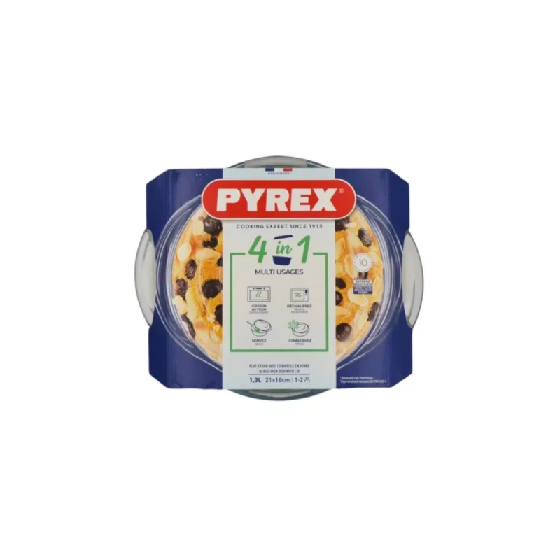 Pyrex kerek üveg sütőtál fedővel 21 x 18 cm 1,3 liter (1 liter + 0,3 liter) Legjobb ár