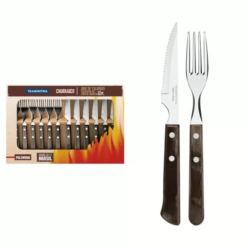 Kedvezményes ár TRAMONTINA CHURRASCO POLYWOOD Steak evőeszközkészlet, 12 részes