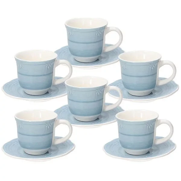 Vásárlói kedvenc Tognana Shabby Azzurro kerámia mokkás készlet 9 cl 6 részes