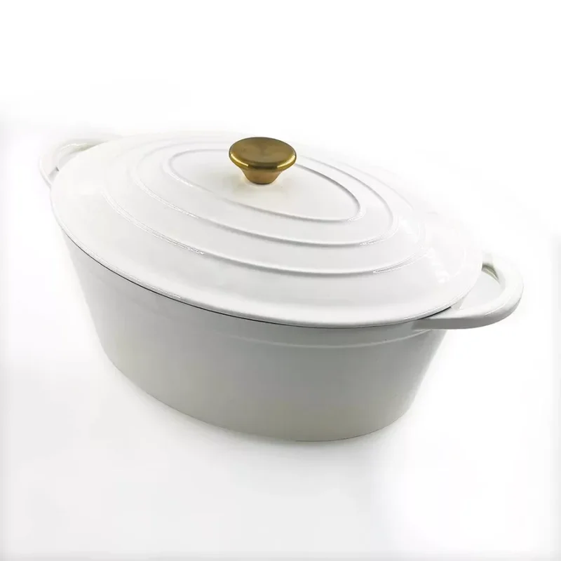 Bestseller Zománcozott öntöttvas kacsasütő ovális 30cm, 4.2L fehér
