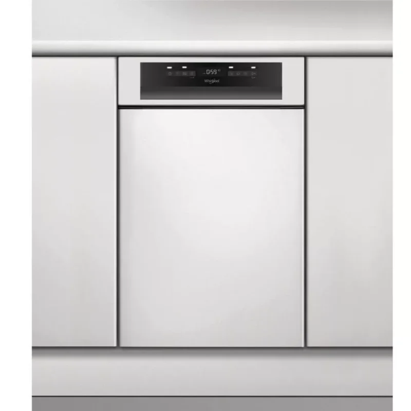 Whirlpool WSBO 3O34 PF X Beépíthető mosogatógép, 10 teríték,9 L,8 prog.,44 dB,D,Felső evőeszk.,45 cm,Digit.kijelző,Autom.ajtónyit. Kedvezményes ár