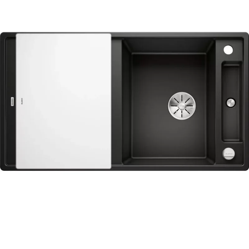 Blanco AXIA III 5S Silgránit Fekete színű üveg tart.Gránit mosogatótál (525844) Utolsó esély