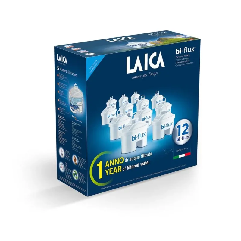 Laica Bi-flux univerzális vízszűrőbetét csomag, 12db (F12MES0) Expressz kézbesítés