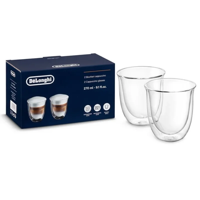 Legkelendőbb DeLonghi duplafalú capuccino pohár, 270ml, 2db, DLSC311 (5513284161)