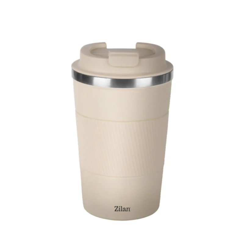 Zilan ZLN9877 pohár termosz, 380 ml űrtartalom, rozsdamentes acél belső, dupla falú, krémszínű Árcsökkenés