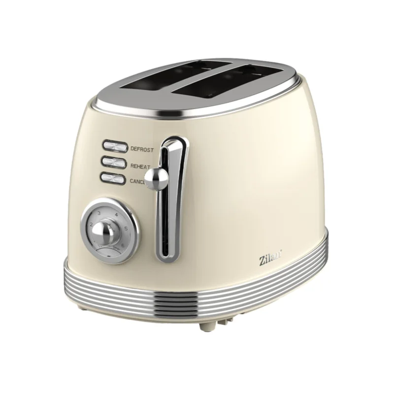 Outlet Zilan ZLN1191 retró kenyérpirító, 850 W, 6 fokozat, 2 szeletes, STOP funkció, morzsatálca, bézs
