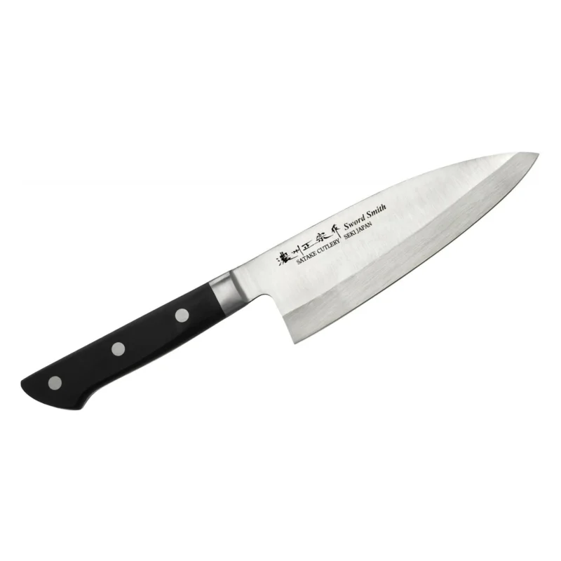 Szezonális akció Home Satake 803-694 Satoru Deba japán konyhakés, 16,4 cm penge hossz, rozsdamentes acél, kemény műanyag markolat
