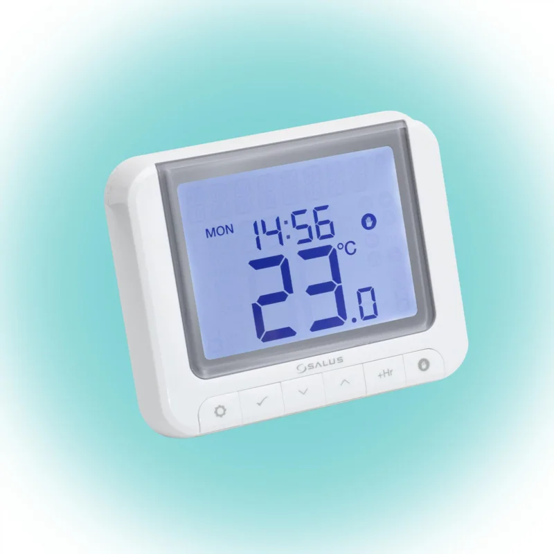 Vedd meg online SALUS RT520 vezetékes szobatermosztát, Opentherm csatlakozó, kontaktus kimenet, LCD, PIN kód, szerviz figyelmeztető