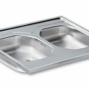 Donau DE 315 mosogatótálca (800x600 mm, 2 medence) komplett szifoncsomaggal Outlet