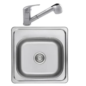 Ajánlat Operis STANDARD SZET Egymedencés mosogató, Szín Natúr inox - Rosso csappal