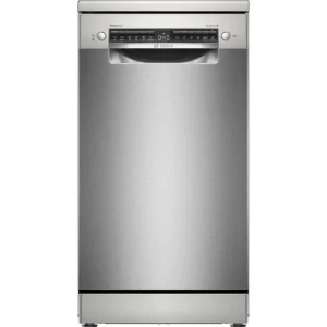 BOSCH SPS4HMI13E Szabadonálló mosogatógép , Serie 4 , Home Connect , Szálcsiszolt acél , 10 teríték , D , 6 program , 6 opció , Hőcserélős kondenzációs szárítás , 44 dB(A) Akció