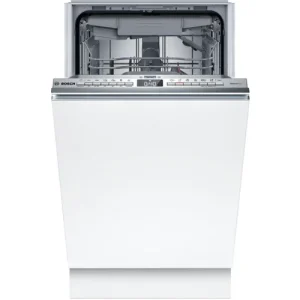 Azonnal elérhető BOSCH SPV4EMX17E Teljesen integrálható keskeny mosogatógép, Serie 4, Home Connect, 10 teríték, B, 6 program, 6 opció, LED kijelző VarioFlex kosárrendszer, VarioDrawer, 8,7 l, 44 dB(A)