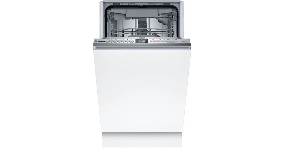 Azonnal elérhető BOSCH SPV4EMX17E Teljesen integrálható keskeny mosogatógép, Serie 4, Home Connect, 10 teríték, B, 6 program, 6 opció, LED kijelző VarioFlex kosárrendszer, VarioDrawer, 8,7 l, 44 dB(A)