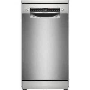 BOSCH SPS6EMI21E Szabadonálló keskeny mosogatógép, Serie 6, Home Connect, Nemesacél, 10 teríték, B, 8 program, 6 opció, Nagyméretű LED kijelző, VarioFlex Pro kosárrendszer, VarioDrawer Pro, 8,7 l, 44 dB(A) Alacsony ár
