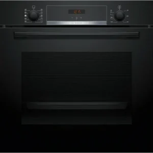 Bosch HQA534EB3 Önállóan beépíthető sütő HotAir Steam hozzáadott gőz funkcióval - Serie4 - fekete - 71 l sütőtér - 8 funkció - 3D hőlégbefúvás - Energiaosztály A+ - EcoClean hátfal - 1-szintű teleszkópos sütősín Expressz kézbesítés