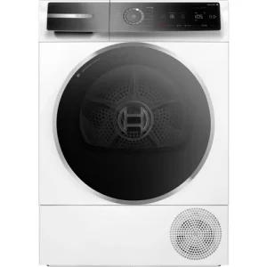 Akció Bosch WRB247CNBY Hőszivattyús kondenzációs szárítógép, Serie8, Home Connect, 9kg, A, Fekete-inox ajtó, SelfCleaning öntisztító kondenzátor, IronAssist gőzprogram, Döntött, nagyméretű TouchControl kijelző digitális kezelőgyűrűvel, SmartDry, AutoDry