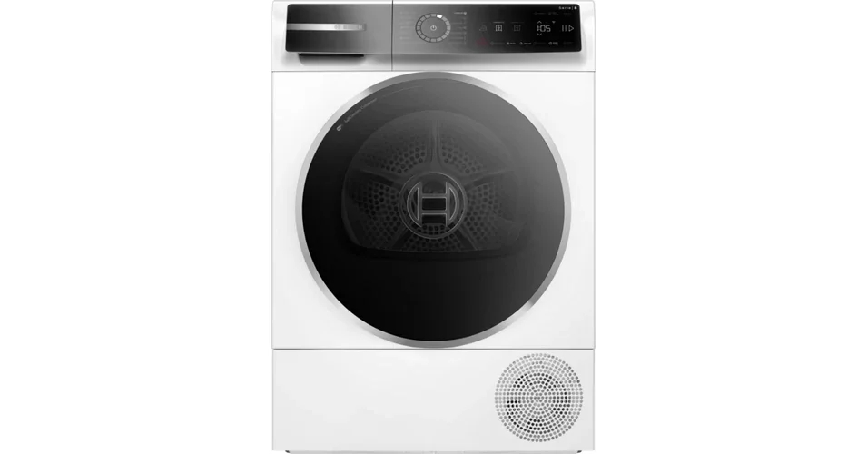 Akció Bosch WRB247CNBY Hőszivattyús kondenzációs szárítógép, Serie8, Home Connect, 9kg, A, Fekete-inox ajtó, SelfCleaning öntisztító kondenzátor, IronAssist gőzprogram, Döntött, nagyméretű TouchControl kijelző digitális kezelőgyűrűvel, SmartDry, AutoDry