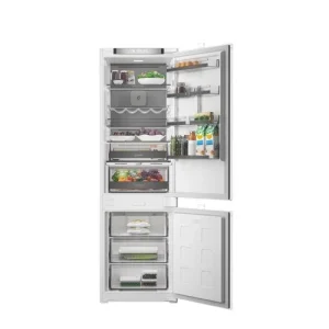 Whirlpool WHK2 5293 B5E2 Beépíthető kombinált hűtő 270L (194/76l ), D, Elektronikus vezérlés HomeWhiz WIFI+BLE támogatás, Adaptív hűtés akár 20%-os energiamegtakarítással, Metal multiflow, csúszópántos zsanér (sliding), 10 év kompresszor garanciával, 17 Szezonális akció