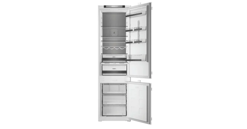 Whirlpool WHK2 5323 B5E1 Beépíthető kombinált hűtő 300L (224/76l ), D Elektronikus vezérlés WIFI+BLE támogatás, Adaptív hűtés akár 20%-os energiamegtakarítással, Metal Multiflow, csúszópántos zsanér (sliding), inverter kompresszor, 10 év kompresszor gara Expressz szállítás