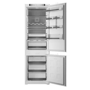 Whirlpool WHK2 5294 B6E1 Beépíthető kombinált hűtő 270L (194/76l ), C Elektronikus vezérlés WIFI+BLE támogatás, Adaptív hűtés akár 20%-os energiamegtakarítással, Metal Multiflow, csúszópántos zsanér (sliding), inverter kompresszor, 10 év kompresszor gara Újdonság