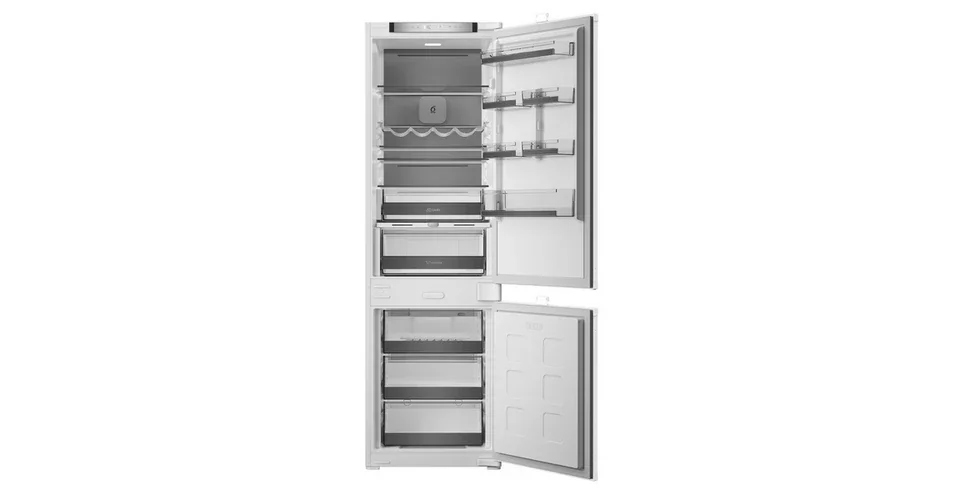 Whirlpool WHK2 5294 B6E1 Beépíthető kombinált hűtő 270L (194/76l ), C Elektronikus vezérlés WIFI+BLE támogatás, Adaptív hűtés akár 20%-os energiamegtakarítással, Metal Multiflow, csúszópántos zsanér (sliding), inverter kompresszor, 10 év kompresszor gara Újdonság