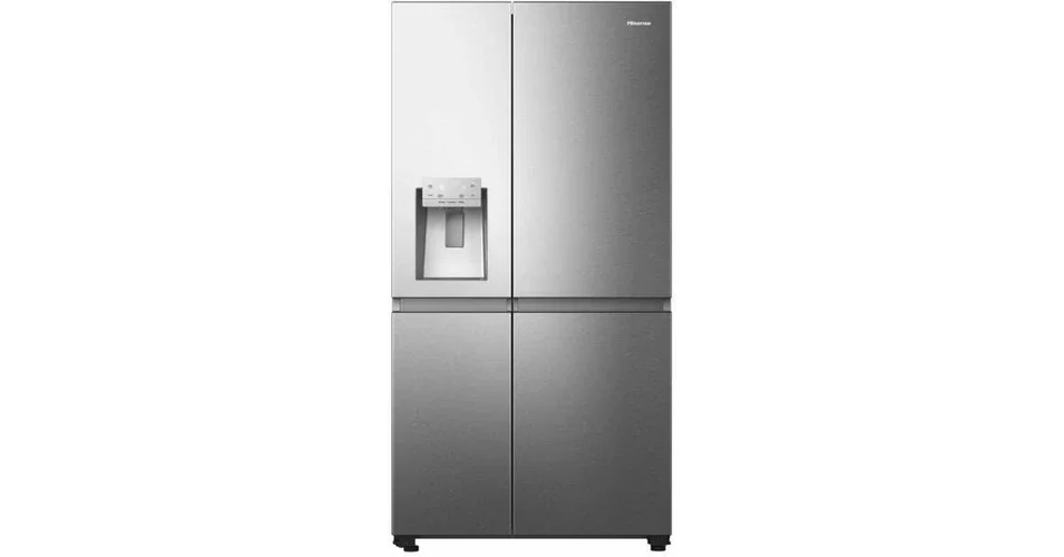 Alacsony ár Hisense RS818N4TIE Side by Side hűtő, 417/215l, "E" , NO-FROST, INVERTERES , Multi Air Flow, automata jégadagoló, Smart Wifi, víztartályos, Metal Cooling, prémium inox/fekete