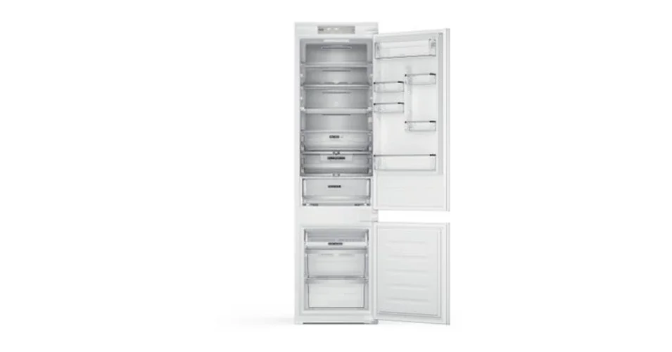 Whirlpool WHC20T573P Beépíthető kombinált hűtő, 212/68 l , D , 6. Érzék Freeze Control, Total No Frost, Metal Multiflow, PUSH TO OPEN rendszer, LED prémium világítás, digitális kijelző, palacktartó, FreshBox+, Deli Box, 32 dBA, 193,5x54x54,5 cm Kedvezményes ár